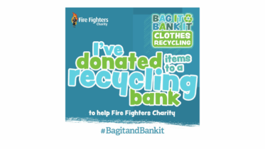 A graphic for Fire Fighters Charity shows the text: 